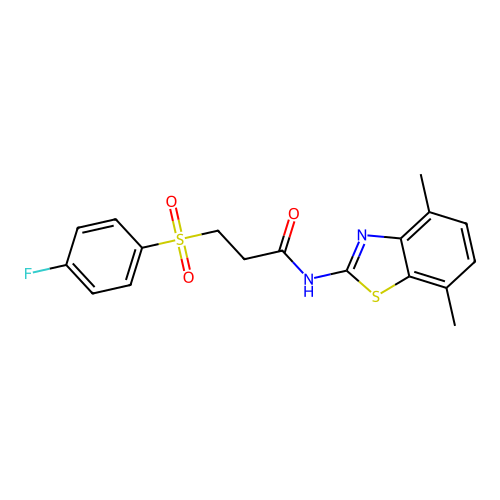 N-(4,7-dimethylbenzo[d]thiazol-2-yl)-3-((4-fluorophenyl)sulfonyl)propanamide structure
