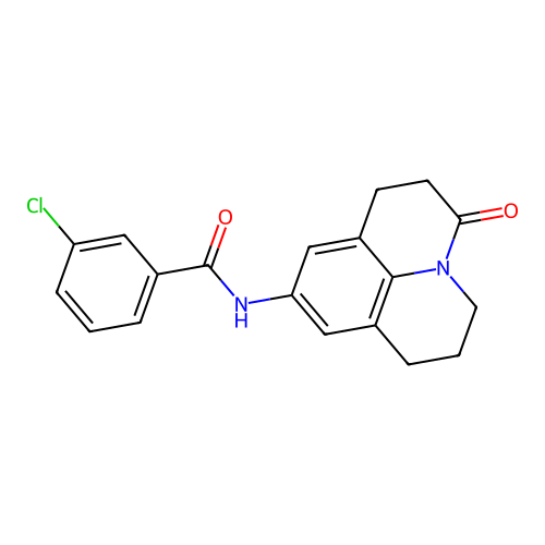 3-chloro-N-(3-oxo-1,2,3,5,6,7-hexahydropyrido[3,2,1-ij]quinolin-9-yl)benzamide structure