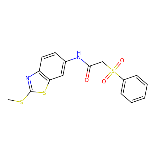 N-(2-(methylthio)benzo[d]thiazol-6-yl)-2-(phenylsulfonyl)acetamide structure