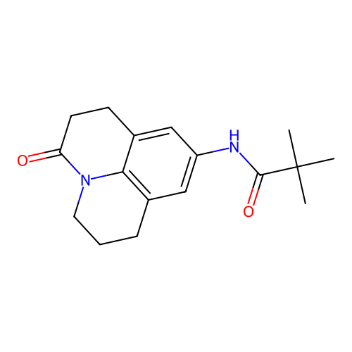 N-(3-oxo-1,2,3,5,6,7-hexahydropyrido[3,2,1-ij]quinolin-9-yl)pivalamide structure