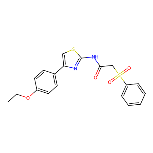 2-(benzenesulfonyl)-N-[4-(4-ethoxyphenyl)-1,3-thiazol-2-yl]acetamide structure