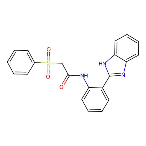 2-(benzenesulfonyl)-N-[2-(1H-benzimidazol-2-yl)phenyl]acetamide structure