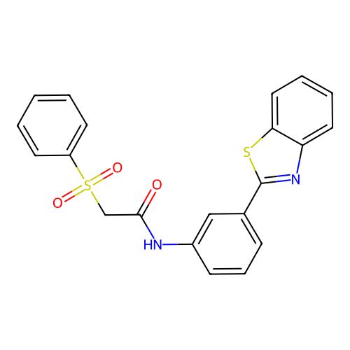 2-(benzenesulfonyl)-N-[3-(1,3-benzothiazol-2-yl)phenyl]acetamide structure