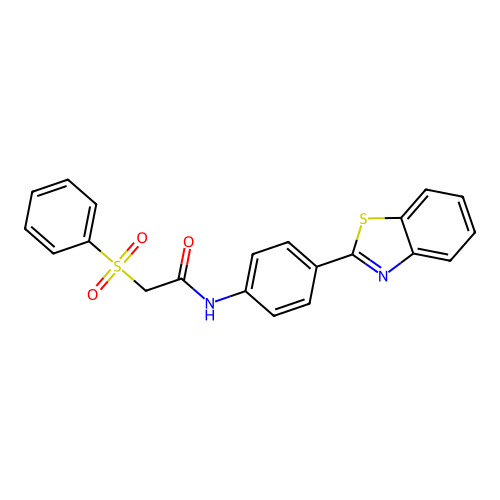 2-(benzenesulfonyl)-N-[4-(1,3-benzothiazol-2-yl)phenyl]acetamide structure