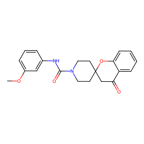N-(3-methoxyphenyl)-4-oxospiro[3H-chromene-2,4'-piperidine]-1'-carboxamide structure