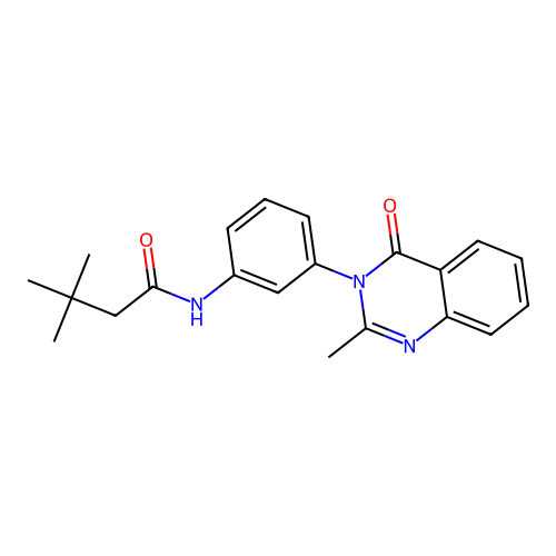 3,3-dimethyl-N-[3-(2-methyl-4-oxoquinazolin-3-yl)phenyl]butanamide structure