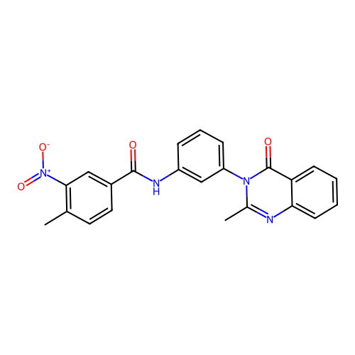 4-methyl-N-[3-(2-methyl-4-oxoquinazolin-3-yl)phenyl]-3-nitrobenzamide structure
