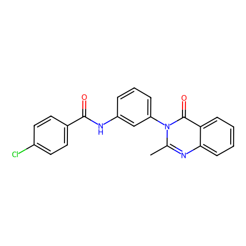 4-chloro-N-[3-(2-methyl-4-oxoquinazolin-3-yl)phenyl]benzamide structure