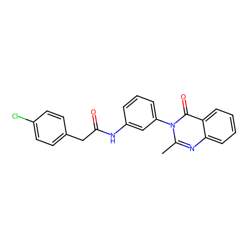 2-(4-chlorophenyl)-N-[3-(2-methyl-4-oxoquinazolin-3-yl)phenyl]acetamide structure