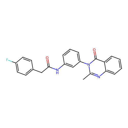 2-(4-fluorophenyl)-N-[3-(2-methyl-4-oxoquinazolin-3-yl)phenyl]acetamide structure