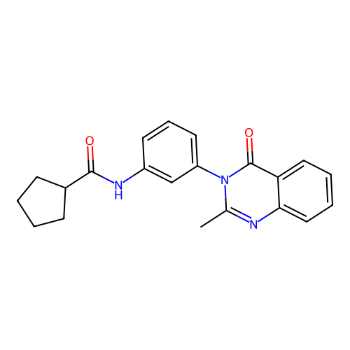 N-[3-(2-methyl-4-oxoquinazolin-3-yl)phenyl]cyclopentanecarboxamide structure