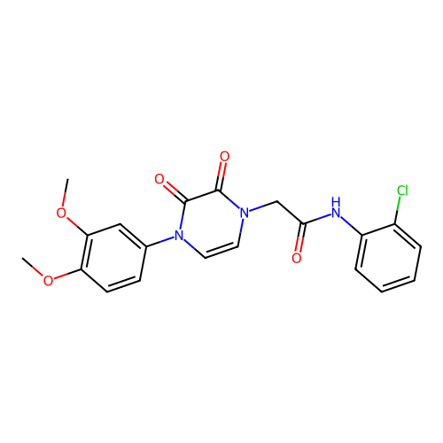 N-(2-chlorophenyl)-2-[4-(3,4-dimethoxyphenyl)-2,3-dioxopyrazin-1-yl]acetamide structure