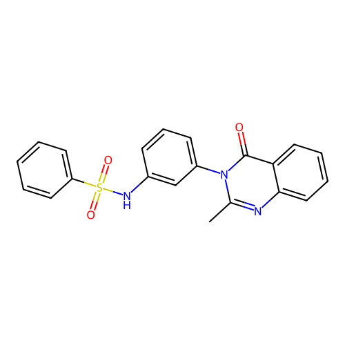 N-[3-(2-methyl-4-oxoquinazolin-3-yl)phenyl]benzenesulfonamide structure