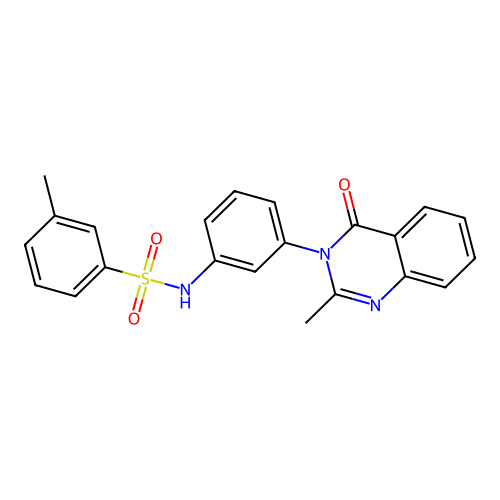 3-methyl-N-[3-(2-methyl-4-oxoquinazolin-3-yl)phenyl]benzenesulfonamide structure