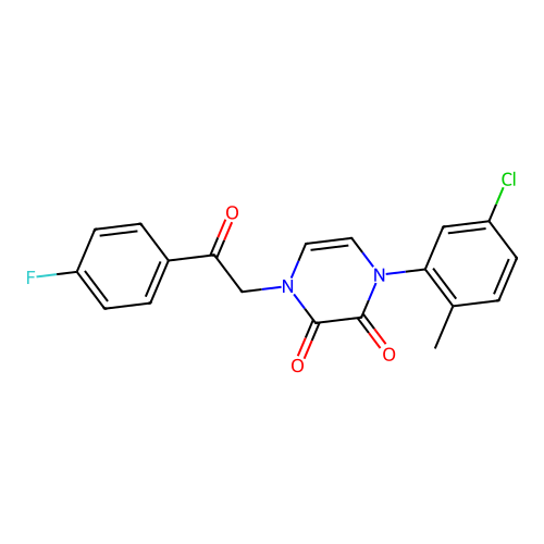 1-(5-Chloro-2-methylphenyl)-4-[2-(4-fluorophenyl)-2-oxoethyl]pyrazine-2,3-dione structure
