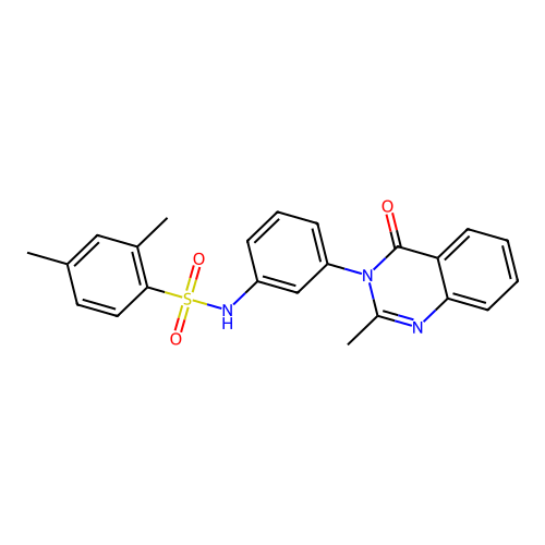 2,4-dimethyl-N-[3-(2-methyl-4-oxoquinazolin-3-yl)phenyl]benzenesulfonamide structure