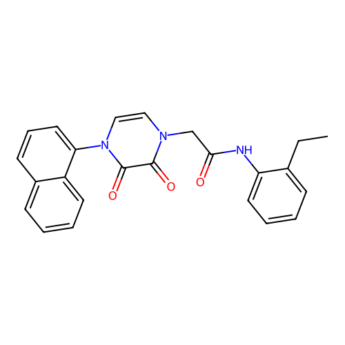 N-(2-ethylphenyl)-2-(4-naphthalen-1-yl-2,3-dioxopyrazin-1-yl)acetamide structure