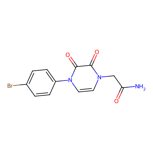2-[4-(4-Bromophenyl)-2,3-dioxopyrazin-1-yl]acetamide structure