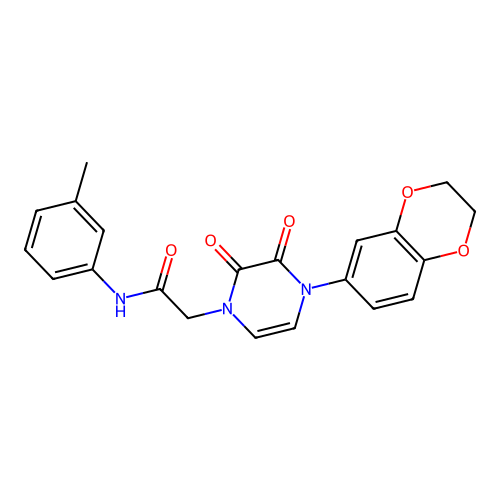 2-[4-(2,3-dihydro-1,4-benzodioxin-6-yl)-2,3-dioxopyrazin-1-yl]-N-(3-methylphenyl)acetamide structure