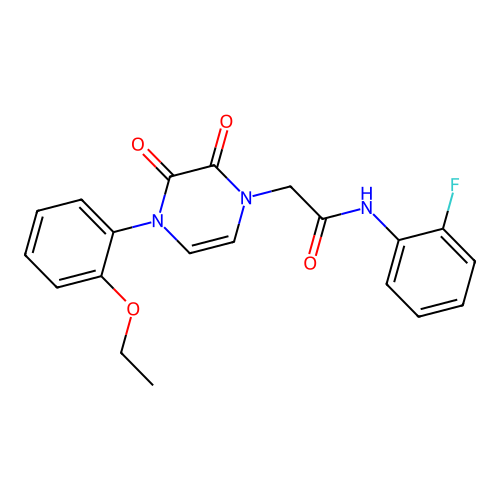 2-[4-(2-ethoxyphenyl)-2,3-dioxopyrazin-1-yl]-N-(2-fluorophenyl)acetamide structure