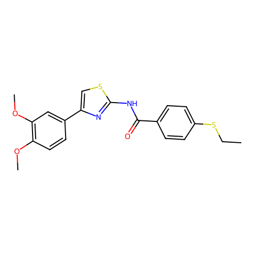 N-(4-(3,4-dimethoxyphenyl)thiazol-2-yl)-4-(ethylthio)benzamide structure