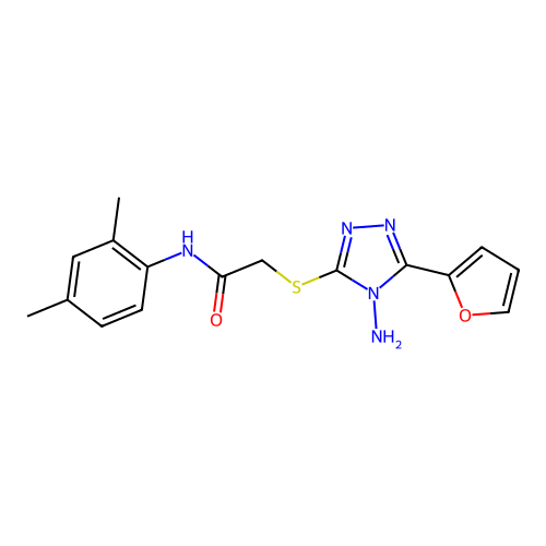 2-{[4-amino-5-(furan-2-yl)-4H-1,2,4-triazol-3-yl]sulfanyl}-N-(2,4-dimethylphenyl)acetamide structure