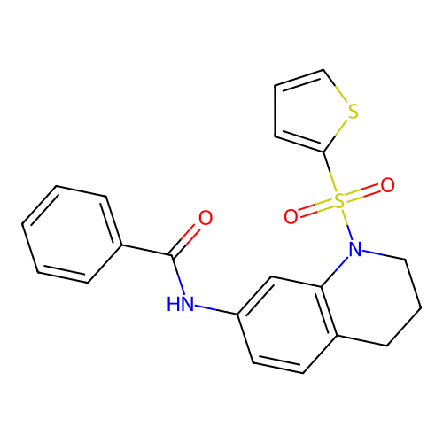 N-(1-thiophen-2-ylsulfonyl-3,4-dihydro-2H-quinolin-7-yl)benzamide structure