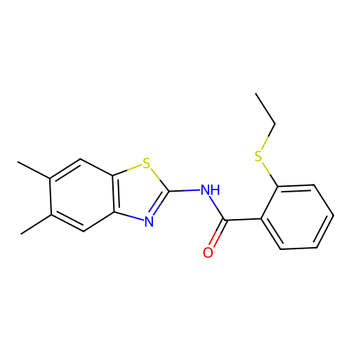 N-(5,6-dimethylbenzo[d]thiazol-2-yl)-2-(ethylthio)benzamide structure