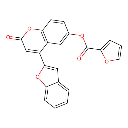 4-(1-benzofuran-2-yl)-2-oxo-2H-chromen-6-yl furan-2-carboxylate structure