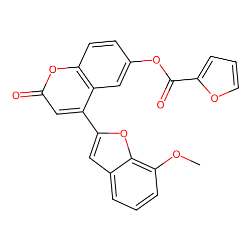 4-(7-methoxy-1-benzofuran-2-yl)-2-oxo-2H-chromen-6-yl furan-2-carboxylate structure