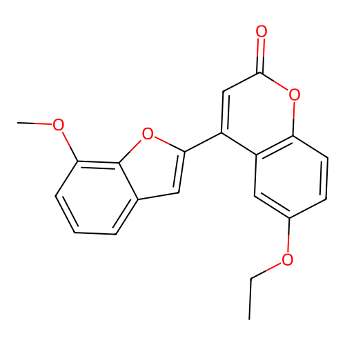 6-ethoxy-4-(7-methoxy-1-benzofuran-2-yl)-2H-chromen-2-one structure