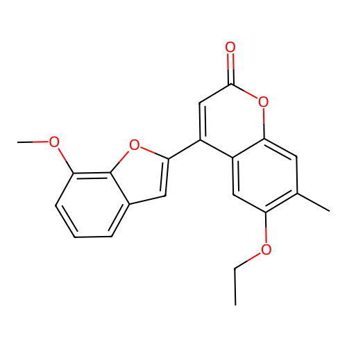 6-ethoxy-4-(7-methoxy-1-benzofuran-2-yl)-7-methyl-2H-chromen-2-one structure