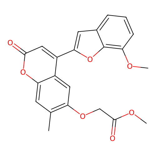 Methyl 2-[4-(7-methoxy-1-benzofuran-2-yl)-7-methyl-2-oxochromen-6-yl]oxyacetate structure