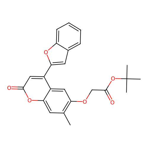 tert-butyl 2-((4-(benzofuran-2-yl)-7-methyl-2-oxo-2H-chromen-6-yl)oxy)acetate structure