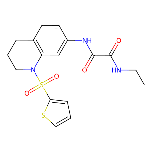 N-ethyl-N'-(1-thiophen-2-ylsulfonyl-3,4-dihydro-2H-quinolin-7-yl)oxamide structure