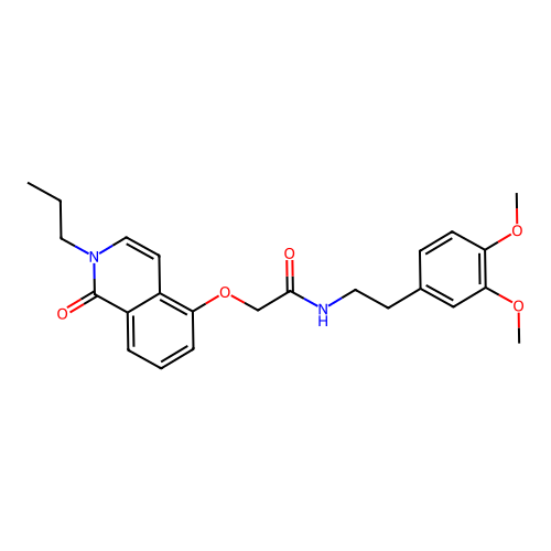 N-[2-(3,4-dimethoxyphenyl)ethyl]-2-(1-oxo-2-propylisoquinolin-5-yl)oxyacetamide structure