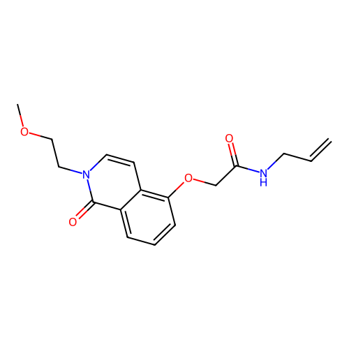 2-[2-(2-methoxyethyl)-1-oxoisoquinolin-5-yl]oxy-N-prop-2-enylacetamide structure