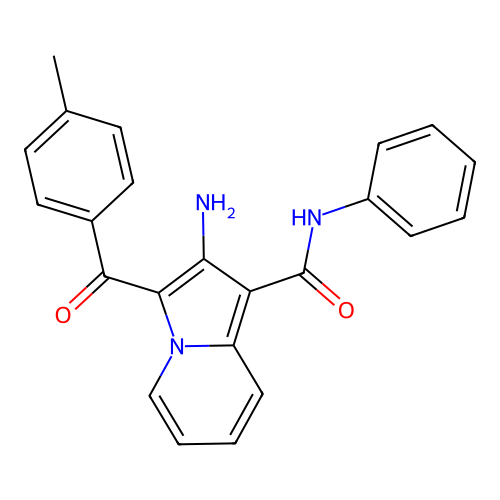 2-amino-3-(4-methylbenzoyl)-N-phenylindolizine-1-carboxamide structure
