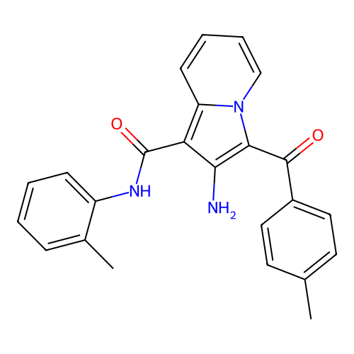2-amino-3-(4-methylbenzoyl)-N-(2-methylphenyl)indolizine-1-carboxamide structure