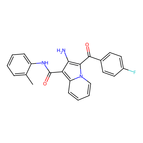 2-amino-3-(4-fluorobenzoyl)-N-(2-methylphenyl)indolizine-1-carboxamide structure