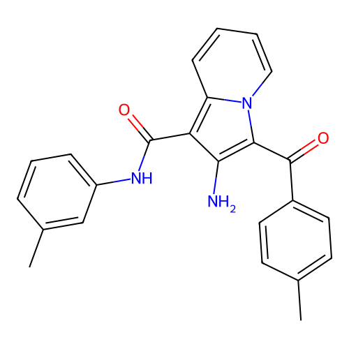 2-amino-3-(4-methylbenzoyl)-N-(3-methylphenyl)indolizine-1-carboxamide structure