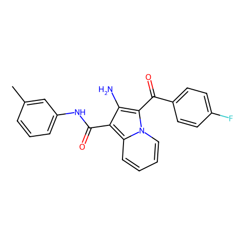 2-amino-3-(4-fluorobenzoyl)-N-(3-methylphenyl)indolizine-1-carboxamide structure