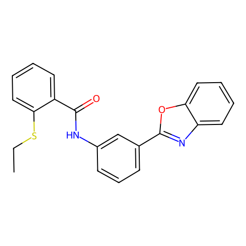 N-(3-(benzo[d]oxazol-2-yl)phenyl)-2-(ethylthio)benzamide structure