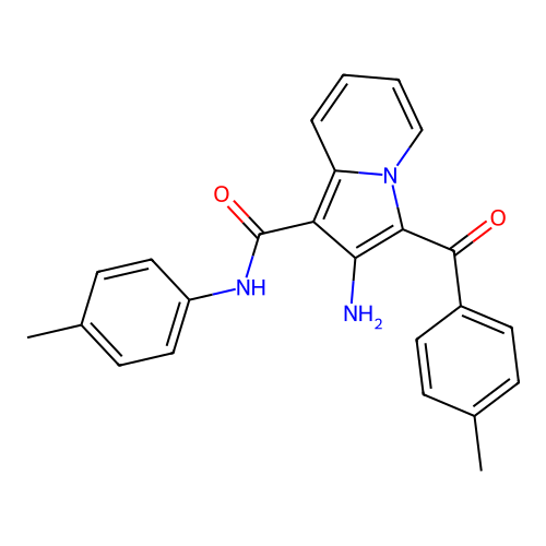 2-amino-3-(4-methylbenzoyl)-N-(4-methylphenyl)indolizine-1-carboxamide structure