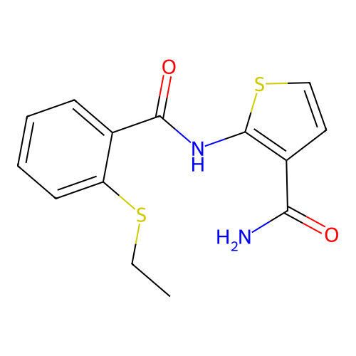 2-(2-(Ethylthio)benzamido)thiophene-3-carboxamide structure
