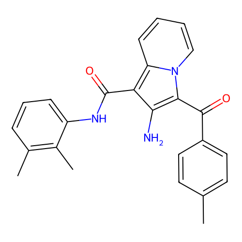 2-amino-N-(2,3-dimethylphenyl)-3-(4-methylbenzoyl)indolizine-1-carboxamide structure