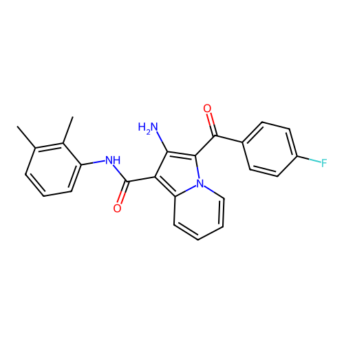 2-amino-N-(2,3-dimethylphenyl)-3-(4-fluorobenzoyl)indolizine-1-carboxamide structure