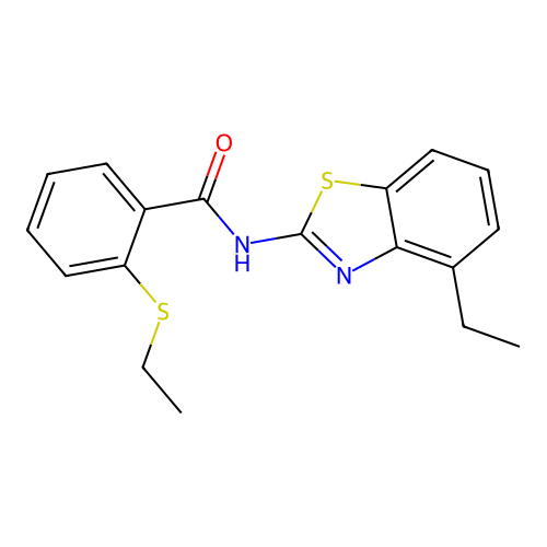 N-(4-ethylbenzo[d]thiazol-2-yl)-2-(ethylthio)benzamide structure