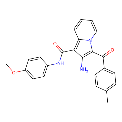 2-amino-N-(4-methoxyphenyl)-3-(4-methylbenzoyl)indolizine-1-carboxamide structure