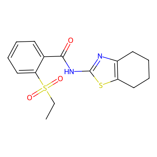 2-(ethylsulfonyl)-N-(4,5,6,7-tetrahydrobenzo[d]thiazol-2-yl)benzamide structure